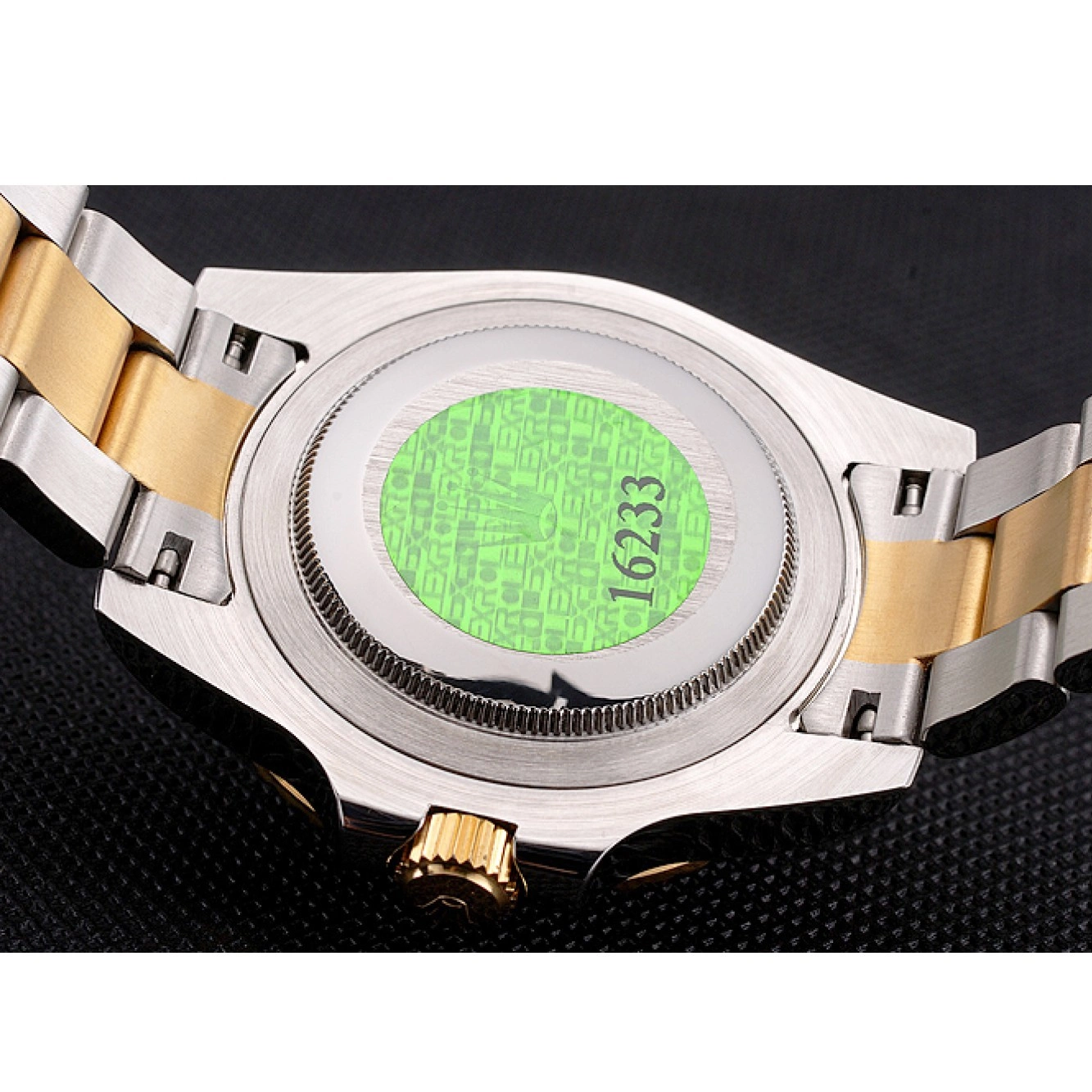 Aaa replica watch Steel Submariner Green Gold And Dial Two Bezel Rolex Swiss Tone Bracelet 0716
